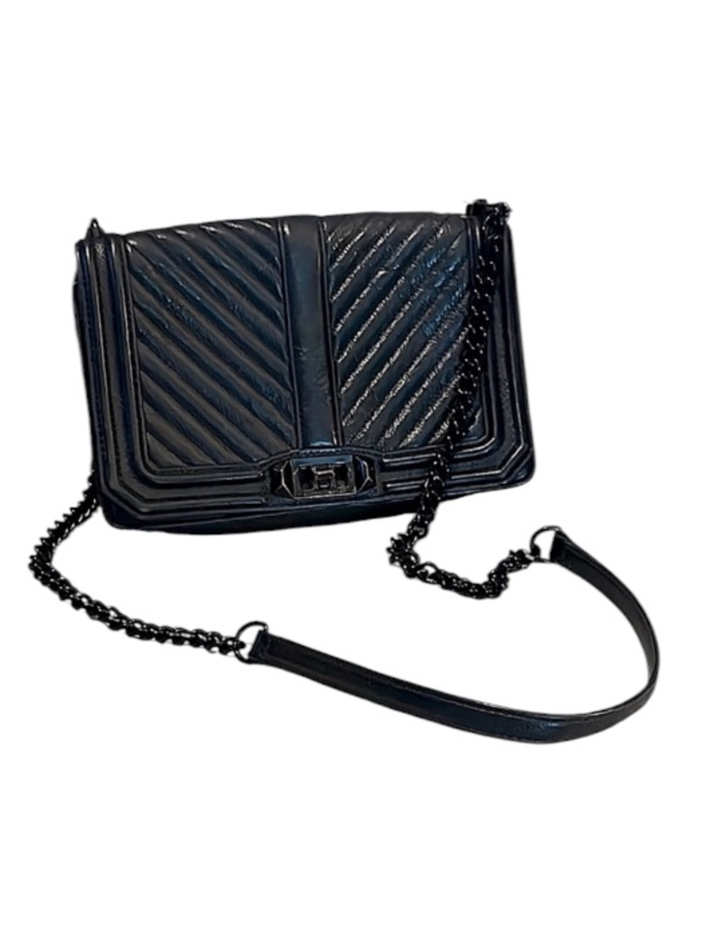 Rebecca Minkoff Black Quilted Classic Leather Minimalist Crossbody Bag Purse
